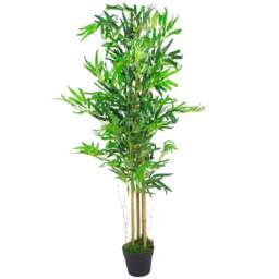 Leaf Bamboo Artificial Plant Pot in Pot 120cm - Size: 120 x 60 x 60cm - Green - Wilko