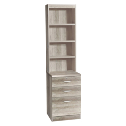 R White Cabinets 3 Drawer 4 Shelf Grey Storage Unit with Hutch - Size: 182.8 x 47.9 x 54cm - Wilko - thumbnail 3
