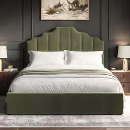 Flair Margot Double Khaki Green Velvet Ottoman Bed - Wilko - thumbnail 6