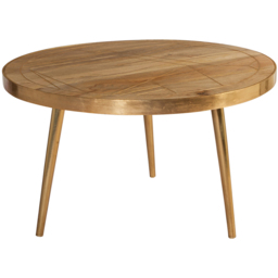 Brooklyn Huyen Light Gold Round Coffee Table - Brown - Wilko - thumbnail 3