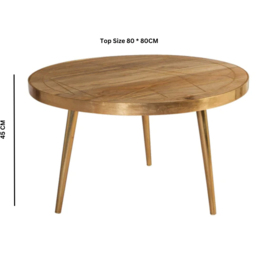 Brooklyn Huyen Light Gold Round Coffee Table - Brown - Wilko - thumbnail 5