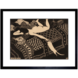 Wee Blue Coo Felix Vallotton Swiss La Paresse Laziness Framed Wall Art Print 30 x 41cm - Size: 43.3 x 33.3 x 1.5cm - Black - Wilko - thumbnail 1