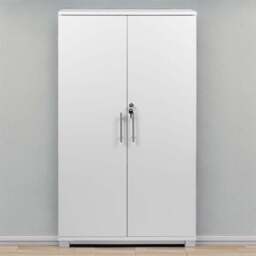 MMT Furniture Designs 2 Door White Lockable Tall Filing Cabinet - Size: 120 x 70 x 35cm - Wilko