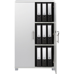 MMT Furniture Designs 2 Door White Lockable Tall Filing Cabinet - Size: 120 x 70 x 35cm - Wilko - thumbnail 4