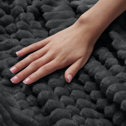 Velosso Charcoal Plain Corduroy Throw 127 x 152cm - Size: 127 x 152 x 1cm - Wilko - thumbnail 4
