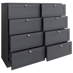 FWStyle Artus 8 Drawer Dark Grey Panelled Chest of Drawers - Wilko - thumbnail 4