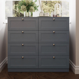 FWStyle Artus 8 Drawer Dark Grey Panelled Chest of Drawers - Wilko - thumbnail 6