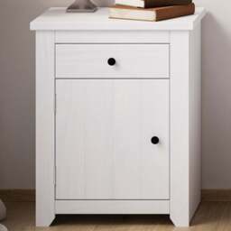 Havana Single Door Single Drawer White Bedside Cabinet - LPD Home - Wilko - thumbnail 1