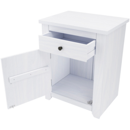 Havana Single Door Single Drawer White Bedside Cabinet - LPD Home - Wilko - thumbnail 5