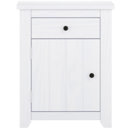 Havana Single Door Single Drawer White Bedside Cabinet - LPD Home - Wilko - thumbnail 3