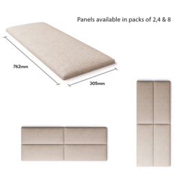 Aspire EasyMount Natural Saxon Twill Upholstered Wall Mounted Headboard Panels 4 Pack - Cream - Aspire Beds - Wilko - thumbnail 6
