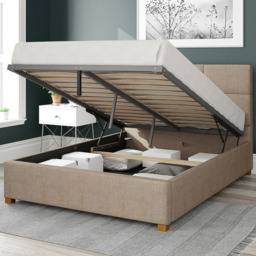 Aspire Caine Small Double Mink Malham Weave Ottoman Bed - Cream - Aspire Beds - Wilko - thumbnail 3