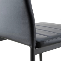 Living and Home Set of 2 Black Faux Leather Dining Chair - Wilko - thumbnail 6