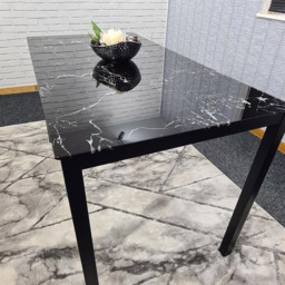 Kosy Koala 6 Seater Black Marble Effect Glass Dining Table - Wilko - thumbnail 5