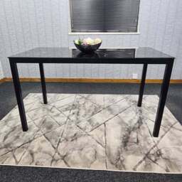 Kosy Koala 6 Seater Black Marble Effect Glass Dining Table - Wilko - thumbnail 1