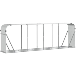 vidaXL Silver Galvanised Steel Firewood Log Holder 100 x 300 x 45cm - Wilko - thumbnail 1