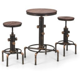 Julian Bowen Rockport Brushed Copper Effect Pipework Bar Stool - Size: Single - Multi - Wilko - thumbnail 6