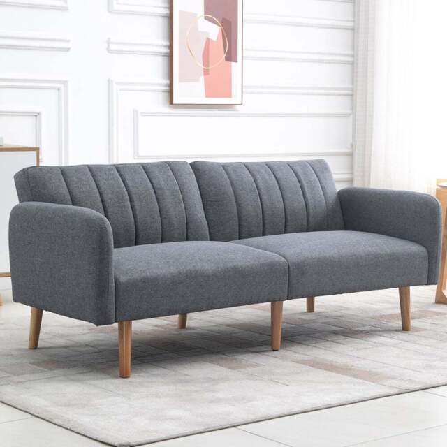 Portland 2 Seater Grey Sofa Bed - Wilko - image 1