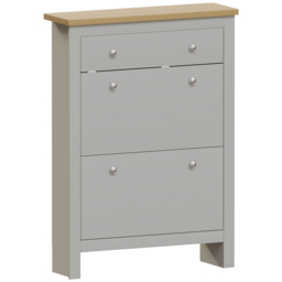 Vida Designs Arlington Grey Shoe Cabinet - Size: 24 x 78 x 108cm - Wilko - thumbnail 3