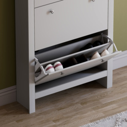 Vida Designs Arlington Grey Shoe Cabinet - Size: 24 x 78 x 108cm - Wilko - thumbnail 5