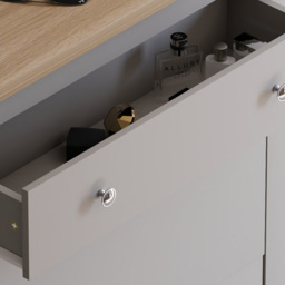 Vida Designs Arlington Grey Shoe Cabinet - Size: 24 x 78 x 108cm - Wilko - thumbnail 6