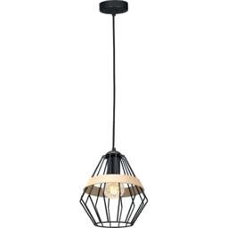 Milagro Cliff Black Pendant Lamp 230V - Size: 21 x 21 x 100cm - Wilko