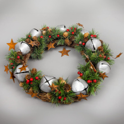 Shatchi Christmas Wreath with Pine and Green Stars - Silver - Wilko - thumbnail 4