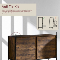 Vida Designs Brooklyn 6 Drawer Dark Wood Rustic Metal Frame Chest of Drawers - Brown - Wilko - thumbnail 6