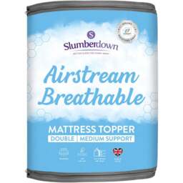 Slumberdown Double Airstream Mattress Topper - White - Wilko