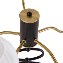Living and Home Screw E27 Black and Gold 5 Marble Effect Glass Semi Flush Mount Ceiling Light - Size: 41 x 56 x 56cm - Multi - Wilko - thumbnail 7