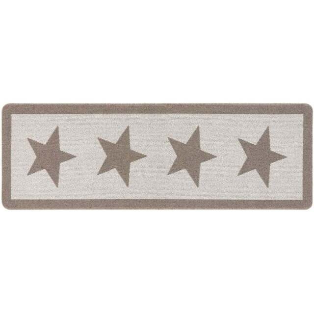 My Mat Charcoal Star Stain Resistant Runner 67 x 200cm - Brown - Wilko - image 1