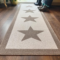 My Mat Charcoal Star Stain Resistant Runner 67 x 200cm - Brown - Wilko - thumbnail 3