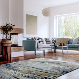 Esselle Home Solar Neptune Natural and Blue Rug 200 x 290cm - Wilko - thumbnail 3