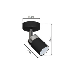 Milagro Joker Black Wall Lamp 230V - Size: 11 x 11 x 13cm - Wilko - thumbnail 7