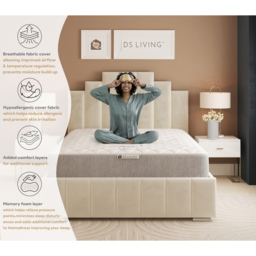 DS Living Haven Double 13.5g Bonnell Spring Memory Foam Layer Orthopaedic Mattress - White - Wilko - thumbnail 7