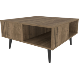 Decorotika Ronas Single Shelf Walnut Square Coffee Table - Size: 46.5 x 89.6 x 89.6cm - Brown - Wilko - thumbnail 5