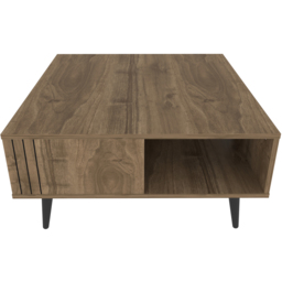 Decorotika Ronas Single Shelf Walnut Square Coffee Table - Size: 46.5 x 89.6 x 89.6cm - Brown - Wilko - thumbnail 6