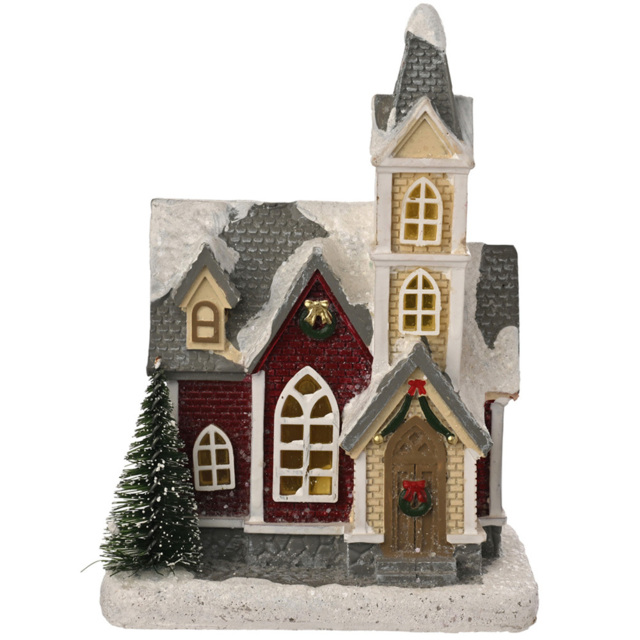 The Seasonal Gift Co Regal Tidings Light Up Christmas Church Scene Decoration 15cm - Size: 15 x 8 x 1cm - White - The Seasonal Gift Co. - Wilko - image 1