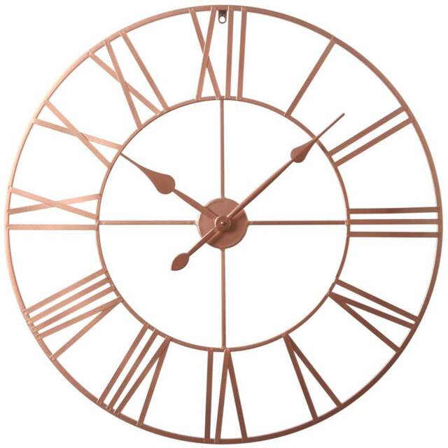 EOS Copper Skeleton Wall Clock with Roman Numerals 80cm - Size: 80 x 80 x 2cm - Gold - Home Garden Direct - Wilko - image 1