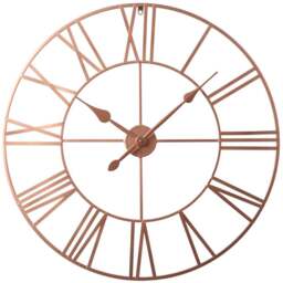 EOS Copper Skeleton Wall Clock with Roman Numerals 80cm - Size: 80 x 80 x 2cm - Gold - Home Garden Direct - Wilko - thumbnail 1