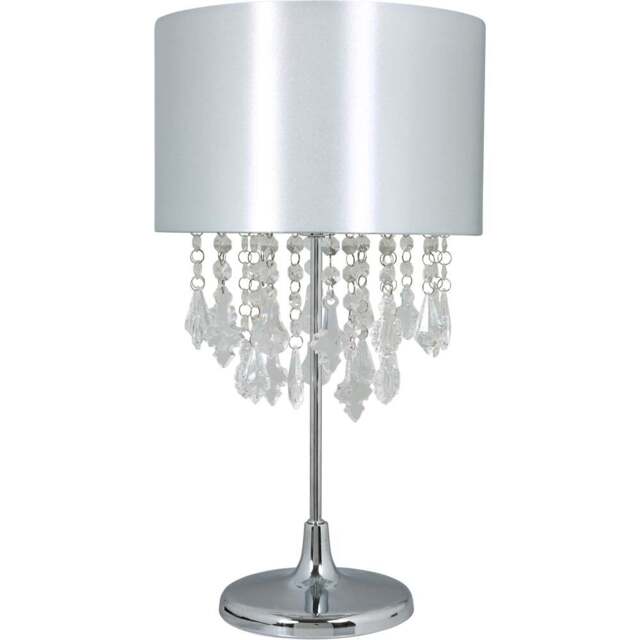 Kliving Sheldon Beaded Shade Silver Table Lamp - Size: 46 x 26 x 26cm - Wilko - image 1
