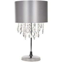 Kliving Sheldon Beaded Shade Silver Table Lamp - Size: 46 x 26 x 26cm - Wilko - thumbnail 3