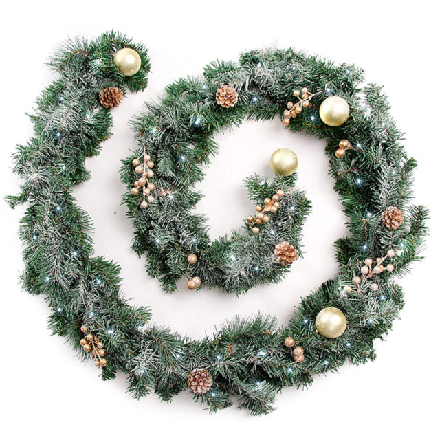 Best Artificial Gold Frosted Christmas Garland 370cm - Wilko - image 1