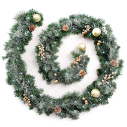 Best Artificial Gold Frosted Christmas Garland 370cm - Wilko