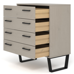 Core Products Texas 4 Drawer Grey Waxed Pine Chest of Drawers - Wilko - thumbnail 5