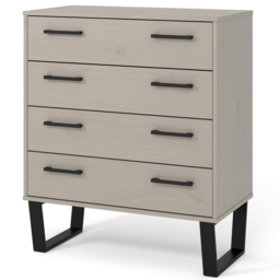 Core Products Texas 4 Drawer Grey Waxed Pine Chest of Drawers - Wilko - thumbnail 3