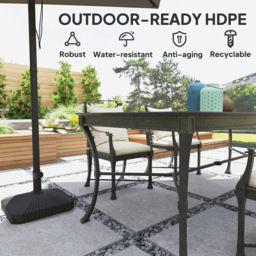 Outsunny Black Patio Parasol Base 19kg - Size: 30 x 45 x 45cm - Wilko - thumbnail 7