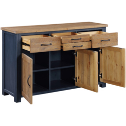 Baumhaus Splash of Blue 3 Door 4 Drawer Wooden Blue Sideboard - Wilko - thumbnail 4