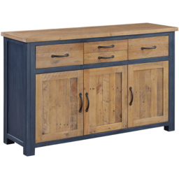 Baumhaus Splash of Blue 3 Door 4 Drawer Wooden Blue Sideboard - Wilko - thumbnail 3