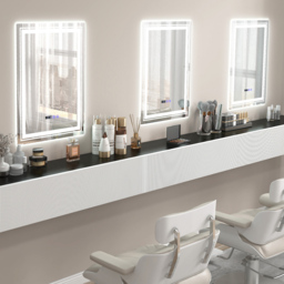 Costway LED Anti Fog Vanity Mirror - Size: 81 x 62cm - Silver - Wilko - thumbnail 5